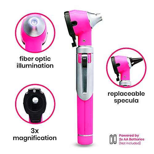 Zyrev ZetaLife Otoscope - Ear Scope with Light, Ear-Infection Detector, Pocket Size (Pink Color) Pink