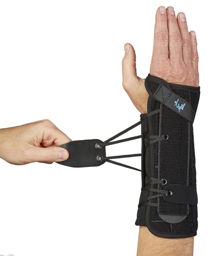AWEHIRU Med Spec Wrist Lacer Support, 8" Black, Universal Right