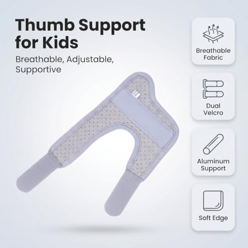 lefeke Kids Thumb Brace Splint Arthritis Pain and Support(Grey-S) Small
