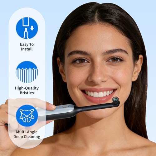 Toothbrush Replacement Heads for Quip 360 Oscillating Electric Toothbrush Black