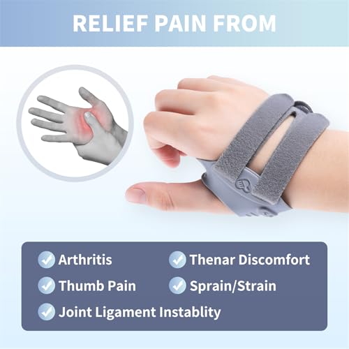 CMC Thumb Brace with Thumb Sleeve for Tendonitis Gray Small Right Grey-Right