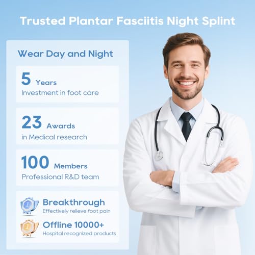Plantar Fasciitis Night Splint Socks - Soft Plantar Fasciitis Relief Brace for Heel Spurs, Achilles Tendonitis & Foot Drop - Comfortable Sleep Foot Brace for Women and Men Black-M
