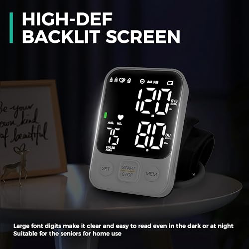Oklar FDA Cleared Blood Pressure Monitor Upper Arm BP Machine for Home Use White