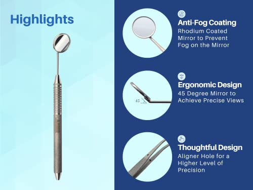 ARTMAN INSTRUMENTS Dental Examination Set Mirror Probe Tweezers with Slip Resistant Surface | Dental Tools Dental Pick Oral Care Kit & Pet Oral Care Use | Stainless Steel Dental Hygiene Kit Set 3