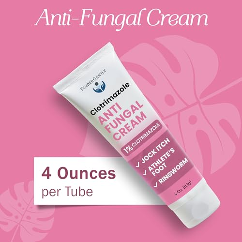 Clotrimazole Antifungal Cream for Skin - 2 Pack with 4 oz. of Clotrimazole Cream for Jock Itch, Athletes Foot Treatment, and More