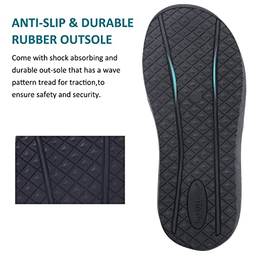 Git-up Orthotic Slippers with Arch Support for Plantar Fasciitis Pain Relief,Comfortable Slip On Clog,Indoor Outdoor Orthopedic House Shoes with Anti-Skid Rubber Sole 8 Wide Women/6 Wide Men Blue