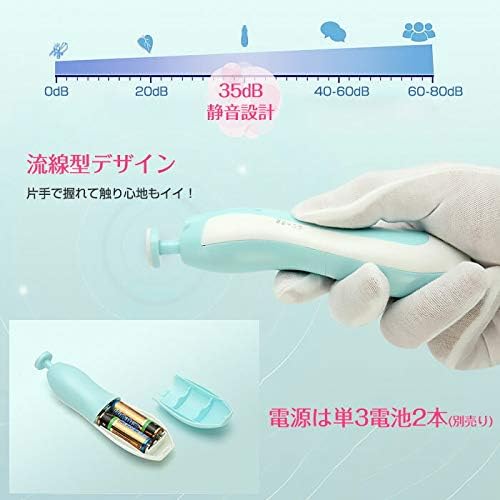 IPT Electric Nail Care Kit for Babies, Nail File Set, Nail Clippers, Nail Polishing, Nail Tools, 6 Attachments, Includes LED Light, ◇MJ-B2 Pink - BeesActive Australia