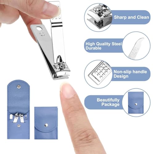 16 Sets Travel Manicure Set Professional Nail Clipper Kit Bulk,4 in 1 Adult Stainless Steel Travel Manicure Kit with Case Individually Wrapped Nail Clippers Bulk for Homeless,Hotel,Charity(4 Colors) Multi Color