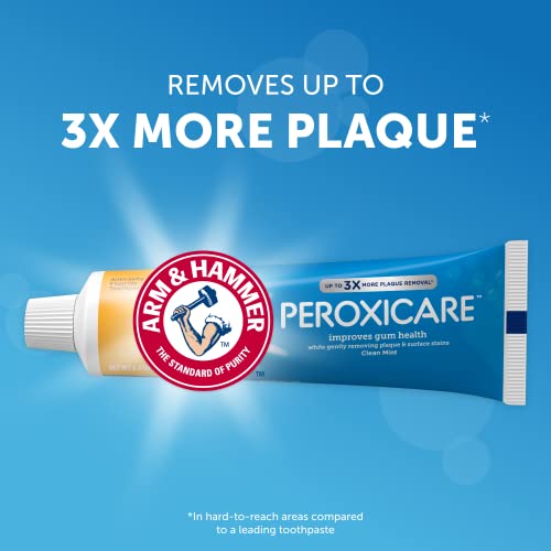 Arm & Hammer Complete Care Toothpaste, Fresh Mint Flavor, Whole Mouth Protection, 6.0oz (4-Pack) & Peroxicare Toothpaste, Clean Mint Flavor, Improves Gum Health, 6.0oz (4-Pack)