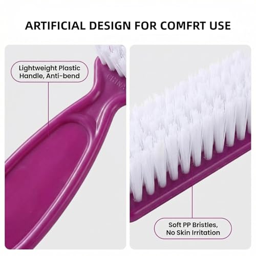 DAYGOS 14pcs Nail Brush, Finger Nail Brushes for Cleaning Fingernails Purple 14Pcs