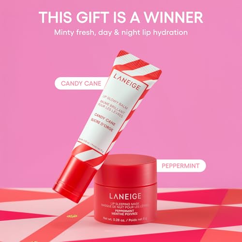 Laneige Skincare & Lip Care Holiday Gift Sets – Lip Mask, Water Bank, Lip Glowy Balm – Beauty Essentials for Gifting & Self-Care Minty Lip Duo