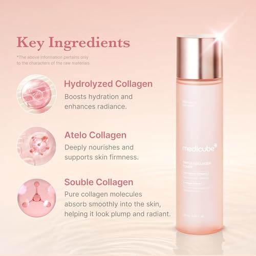 medicube Triple Collagen Toner for Deep Hydration & Plump Skin 1 Count (Pack of 1)
