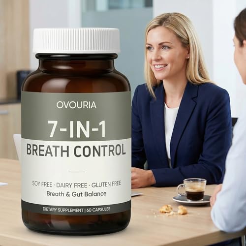 Ovouria Breath and Gut Balance, 7-in-1 Advanced Breath Restoration Formula for Oral & Digestive Balance, Helps Manage Bad Breath Naturally, Vegan & Non-GMO, 60 Capsules