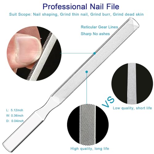 Ingrown & Thick Toenail Clippers Set, 8 Pcs Heavy Duty Stainless Steel Nail Nippers Kit, Lengthened Non-Slip Ergonomic Handle Manicure & Pedicure Tools for Seniors Men Women Diabetic Users Stainless Steel, Black