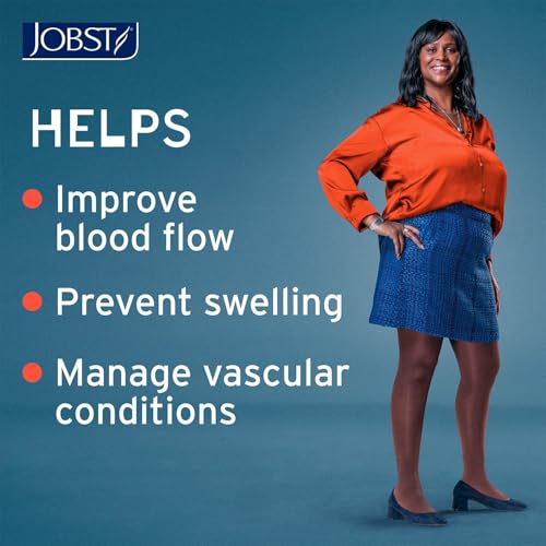 JOBST UltraSheer Knee-High 15-20 mmHg Closed Toe Compression Stockings for Women, Medical Compression For Varicose and Spider Veins, Helps Prevent Swelling Classic Black Medium Petite