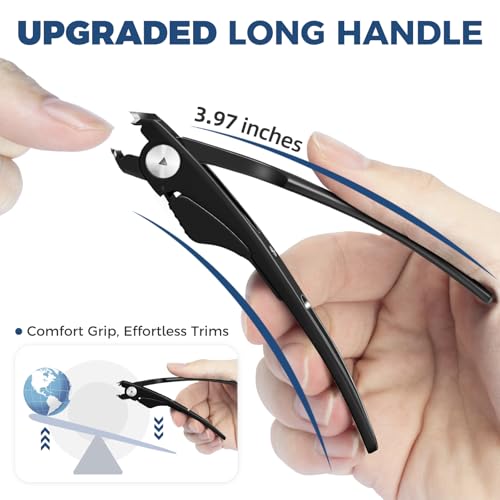 Slanted Toenail Clippers, Wide Opening Ingrown Nail Clippers for Men Black 2pcs
