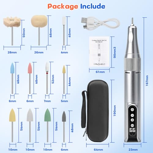 Cordless Mini Polisher Kit with 11 Heads, 35000 RPM,USB Rechargeable