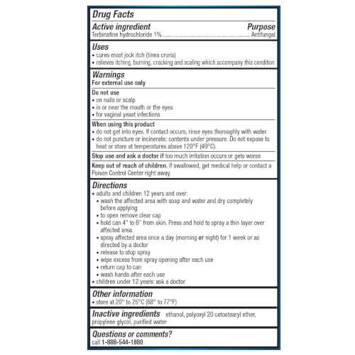 Lamisil Jock Itch Antifungal Spray, 1 Week Treatment Terbinafine, 4.2 Oz