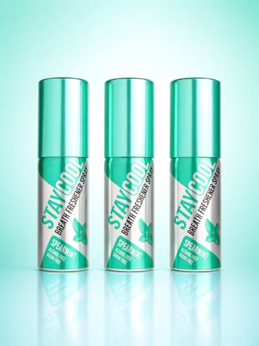 Stay Cool Spearmint Breath Freshener Spray, 3-Pack