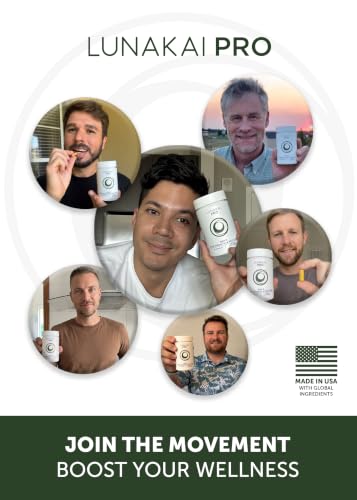 Lunakai USA Made Hair Vitamins for Men - 19 Nutrient with Marine Collagen, Saw Palmetto & Keratin - Daily Hair Loss & Regrowth Support - 90 Capsules