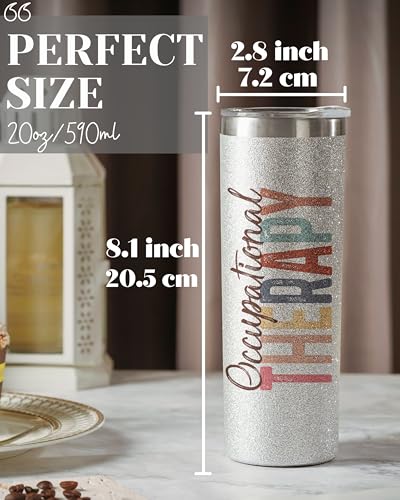 Onebttl Occupational Therapy Gifts, OT Gifts for Women, Appreciation Gifts for OT on World Occupational Therapy Day, Birthday and Christmas, 20 oz Insulated Stainless Steel Tumbler - Glitter
