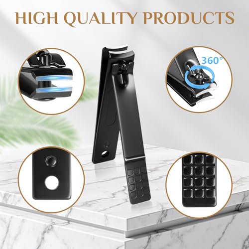 MINKINH Manicure Set Professional Nail Clipper Kit-26 Pieces for Men, Black