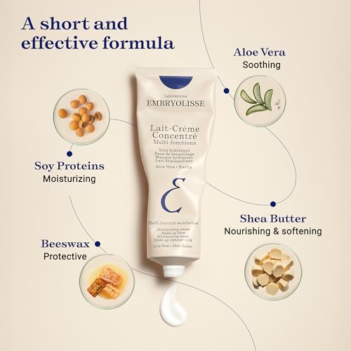 Embryolisse Lait-Crème Concentré Face Moisturizer and Makeup Primer, French Face Cream With Shea Butter & Aloe Vera 2.54 Fl Oz (Pack of 1)