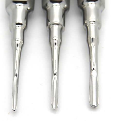 3 Pcs Dental Elevator Root Curved Tip 2mm 3mm 4mm Set — ISO 9001 | CE Marked — Premium Instruments