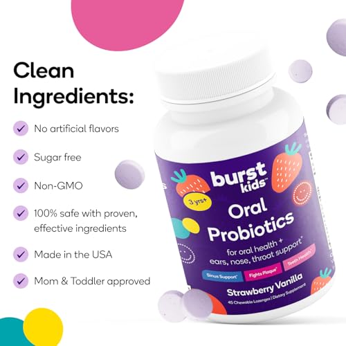 Burst Kids Probiotics (Strawberry Vanilla/45 Chewable Lozenges)