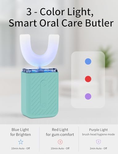 U-Shaped Electric Toothbrush for Adults, U Toothbrush with 4 Modes & 60-Second Clean, Magnetic Contact Charging