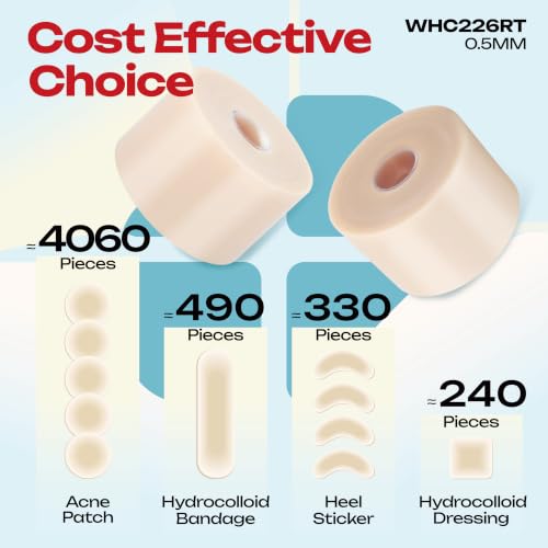 LIFARA Hydrocolloid Roll for Wound Care - Cut-to-Size, Hydrocolloid Patch Bandages with Self-Adhesive, Ultra Absorbent & Waterproof, First Aid Kit Essential (19.7mil/ 0.5mm Thickness, 2in*26ft) Clear 2in*26ft, 19.7mil/ 0.5mm Thickness