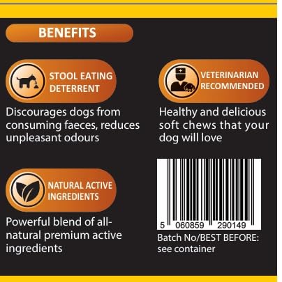 dog coprophagia relief – 100% natural ingredients coprophagia deterrent for dogs – 60 coprophagia soft chews to stop stool eating (Chicken) Chicken