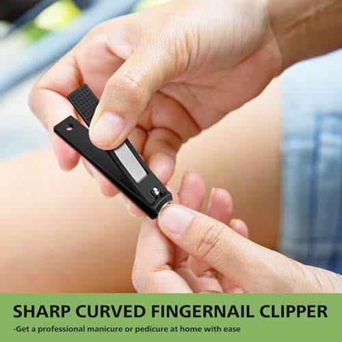 Baluca Straight Nail Clipper Set for Thick Toenails, Professional Stainless Steel Ultra Sharp Fingernail Toenail Clippers Cutter Trimmers - Thick Wide Jaw Toe Nail Clippings for Seniors, Men & Women