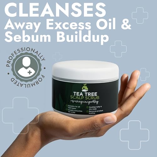 Tea Tree Scalp Scrub with Tea Tree Oil for Itchy & Dry Scalp, Reduce Flakes Pack of 1