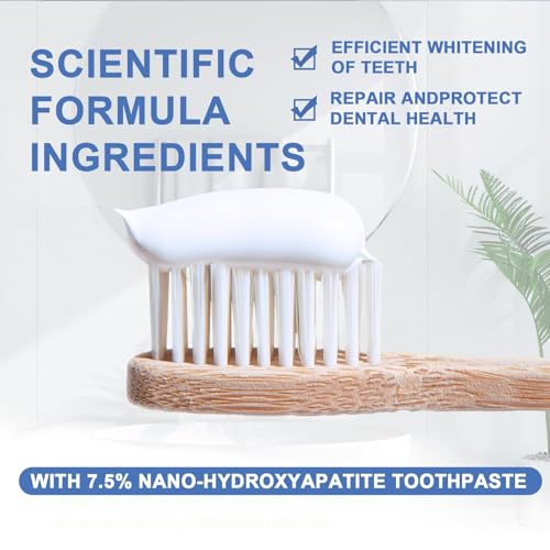 Nano Hydroxyapatite Toothpaste, Whiteing Teeth | Enamel Repair | Fluoride-Free | Deep Cleaning Care Oral Health | Breath Freshening | Mild Mint | Sensitive Tooth Travel Size (2) 2