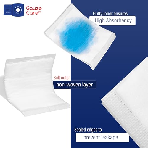 GauzeCare Sterile Abdominal- ABD Combine Pads| 24-Pack, 8x10 Inches| Extra Absorbent & Thick, Individually Wrapped Wound Dressing, First Aid Pads| Surgical-Grade, Nonstick- for Heavy Leakage, Post Op 8"x10" (24 Pads)