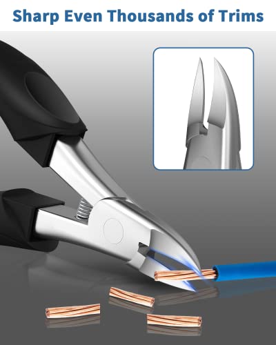 Toenail Clippers, Toe Nail Clippers for Thick or Ingrown Nails with Ingrown Toenail File and Lifter, Stainless Steel Sharp Curved Blade Professional Podiatrist Grooming Tool for Men Seniors