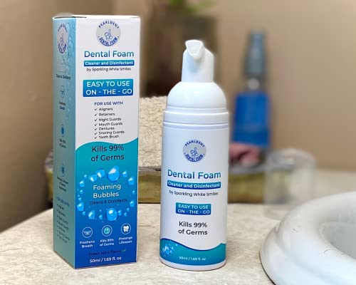 Pearldent Dental Foam - Cleans and Sterilizes Removable Dental and Ortho Appliances - Up to 4 Months Supply. Great for Aligners, Retainers, Mouth Guards.