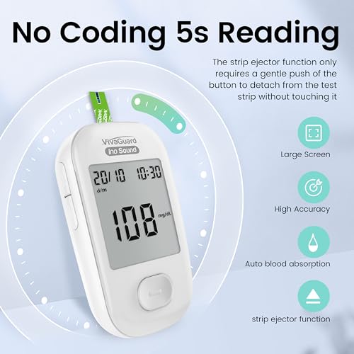 VivaGuard Talking Blood Glucose Monitor Kit, FDA-Cleared FSA&HSA Eligible VGM26