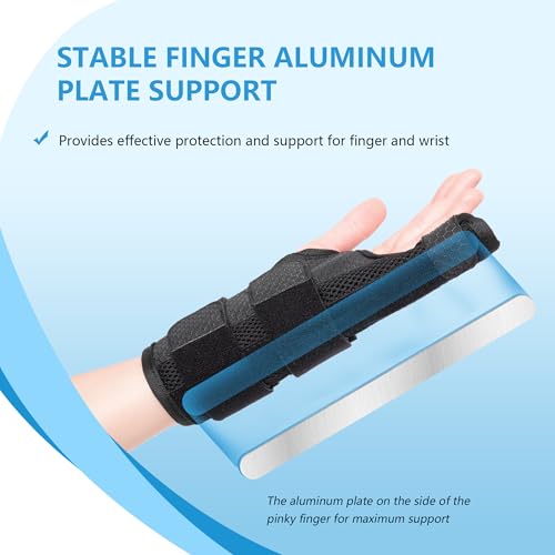 Pinky Finger Splint, Finger Splint for Pinky, Broken Pinky Finger Brace, Little Finger Splint, Metacarpal Finger Splint Hand Brace for Trigger Finger, Arthritis, Pinky Splint Left Hand, M Medium