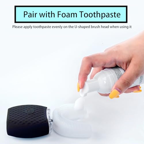 Automatic Toothbrush for Adult Rechargeable Waterproof Timer Travel Black