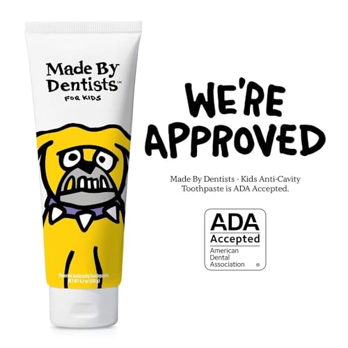 Made by Dentists Kid's Bulldog Fluoride Anticavity Toothpaste 4.2 oz - Bubble Gum 3-Pack New!