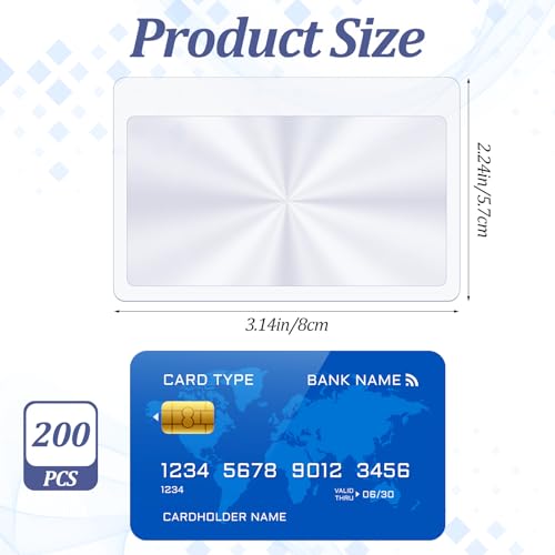 200 Pcs 3X Thin Fresnel Lens, Credit Card Size Pocket Magnifier, Kid Magnifying Len Portable Magnifying Lens for Reading for Reading and Fire Starting