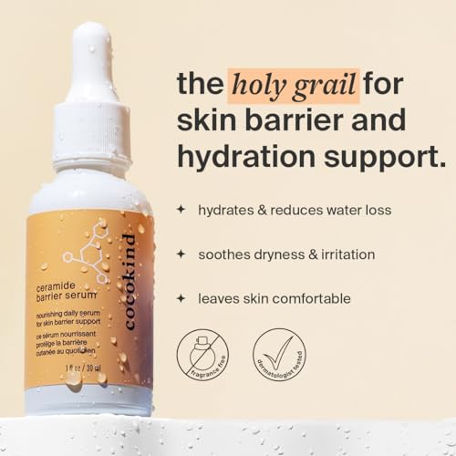 Cocokind Ceramide Barrier Serum, More Hydrating Than Hyaluronic Acid, Serum to Reduce Dryness, All Skin Types including Sensitive Skin, Fragrance Free, Cruelty Free, 1 fl oz 1 Fl Oz (Pack of 1)