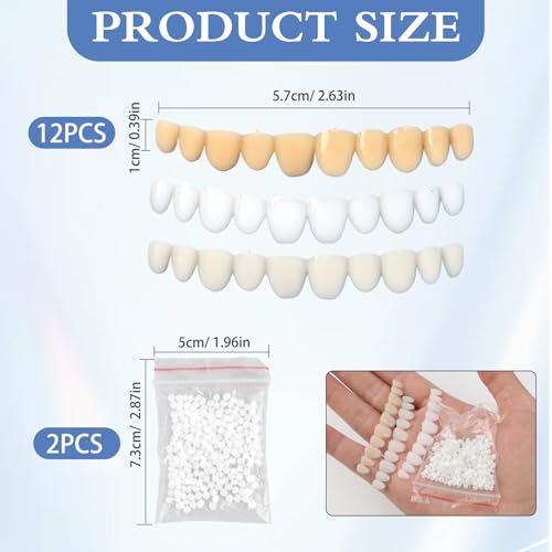 Tooth Repair Kit 12PCS, Temporary Natural Shade for Filling Broken Tooth