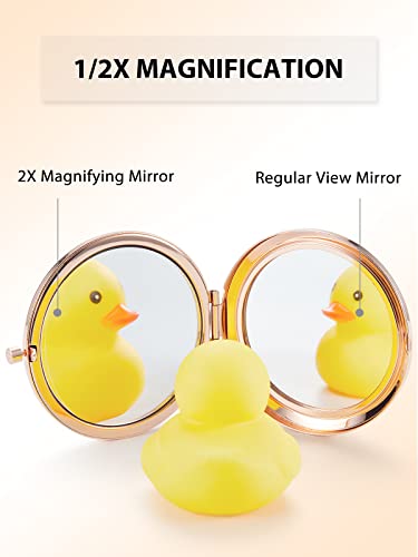 12 Pieces Compact Mirror Bulk, 1x/2x Pocket Mirror, Rose Gold 2.5"L x 2.5"W 12