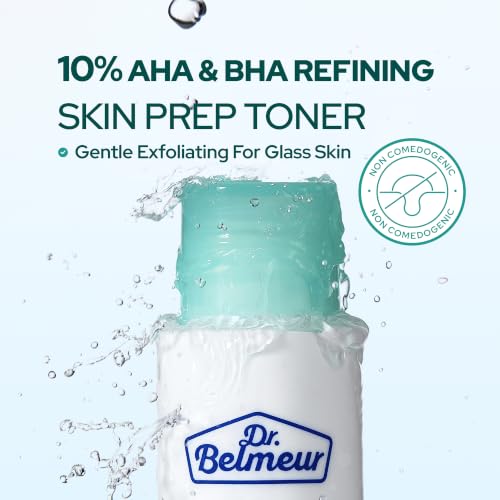 Dr. Belmeur AHA/PHA Exfoliating Toner (3.3fl oz) - Korean Skincare Mild Exfoliating & Pore-Refining Toner – AHA, PHA,. Allantoin & Panthenol for Smooth, Hydrated Skin.