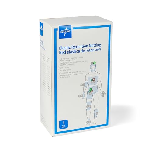 Medline Stretch Tubular Elastic Dressing Retention Net, Size 10, 41" x 25 yd., Ideal for Wound Care, Single Pack