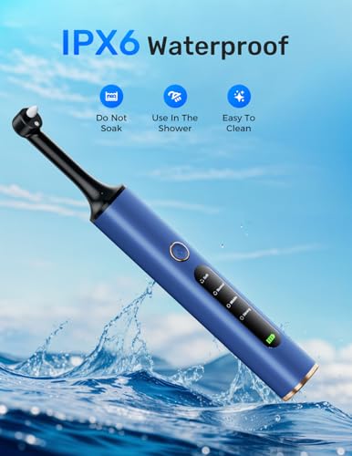 Rechargeable Tooth Polisher, Teeth Polishing Kit for Teeth Whitening, Tooth Polisher for Tartar Stain Removal, Teeth Cleaner Tools for Home Use with 3 Polish Paste and 5 Brush Heads, LED Light