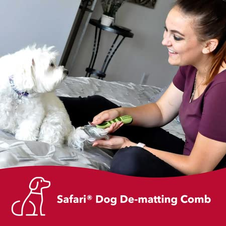 Coastal Pet Safari Dog De-Matting Comb - Serrated Stainless Steel Grooming Tool for Dogs with Medium to Long Hair - Keeps Coats Smooth & Soft - One Size - BeesActive Australia